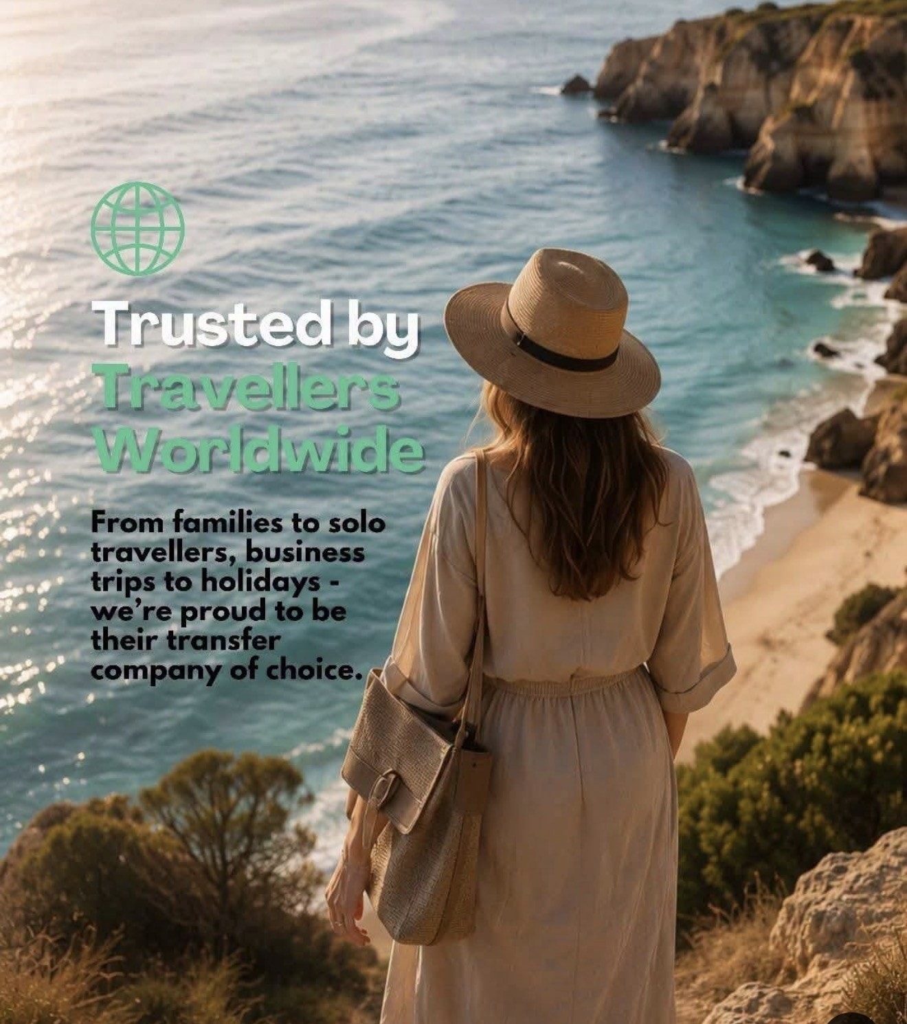 Traveller overlooking the Algarve coast — trusted by travellers worldwide